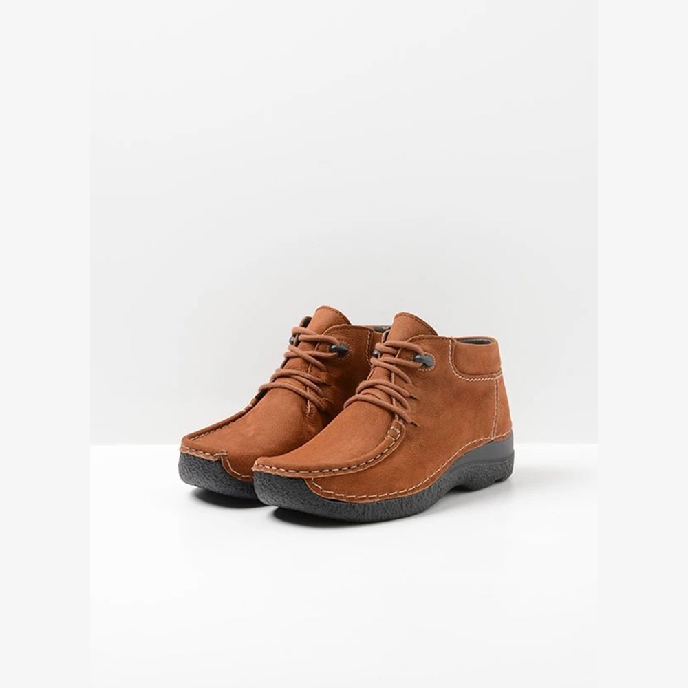 Brown Wolky Seamy Moc Women's Lace Up Shoes | QZSF03742