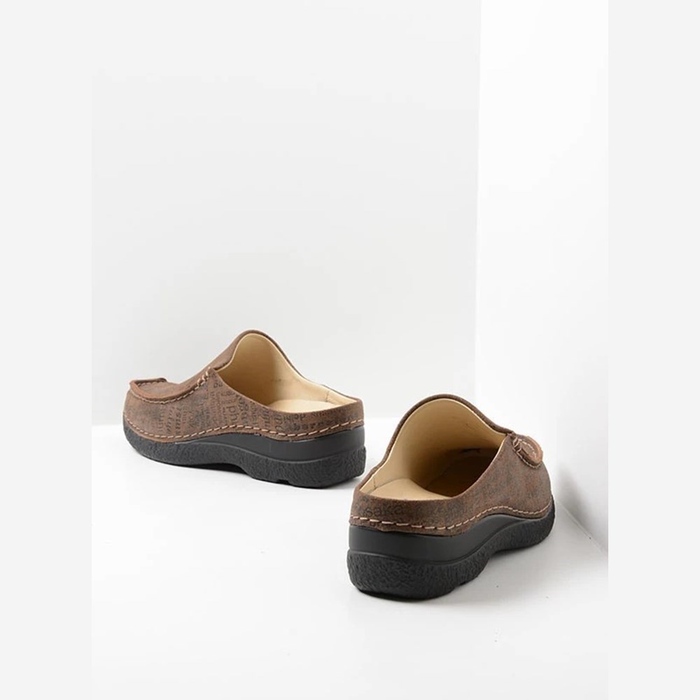 Brown Wolky Seamy Women's Slides | DIQJ27864