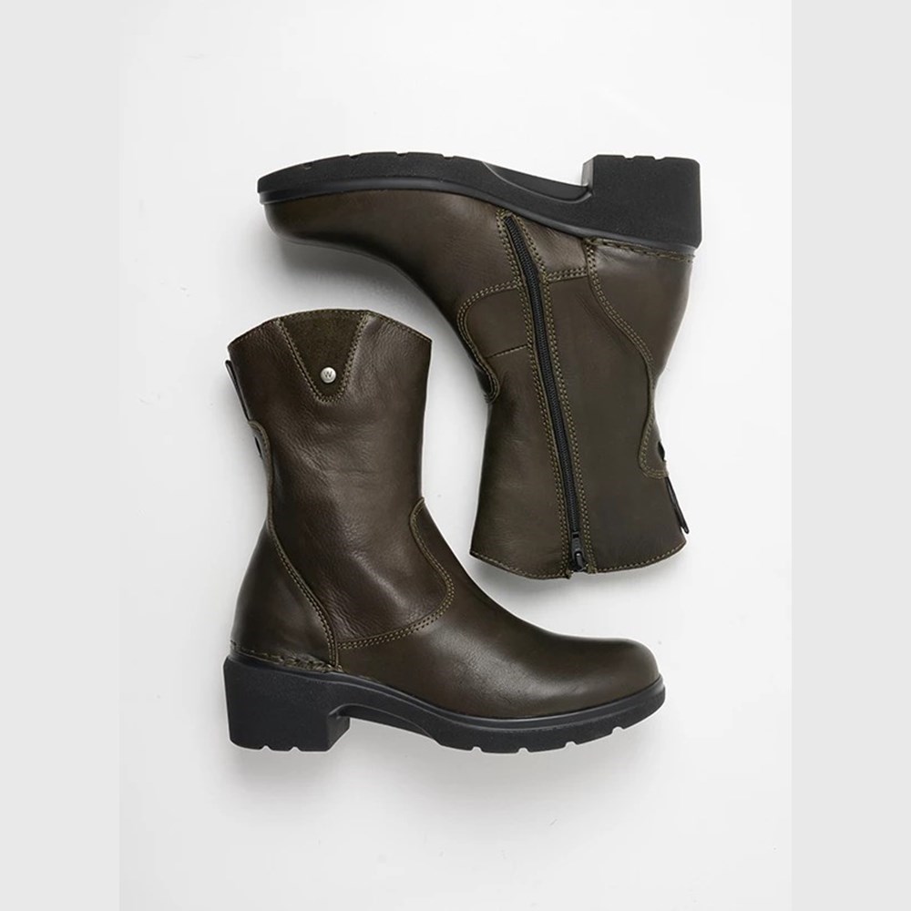 Green Wolky Arbol Women's Biker Boots | RWKB72105