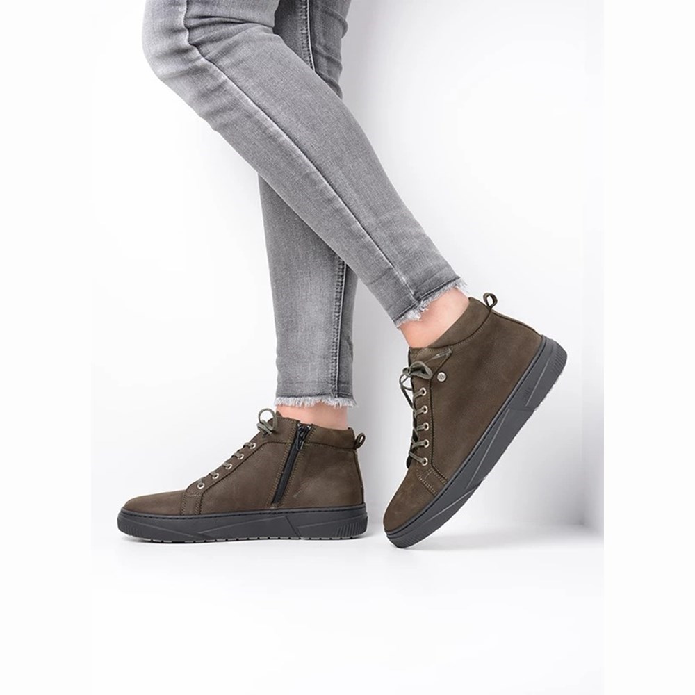 Green Wolky Compass Women's Sneakers | UFLI40981