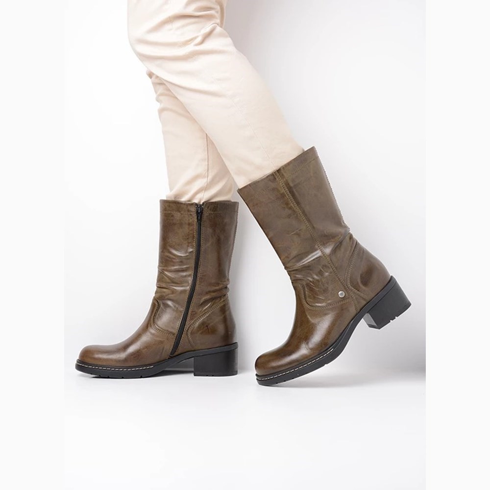 Green Wolky Edmonton Women's Mid Calf Boots | CPQE23865