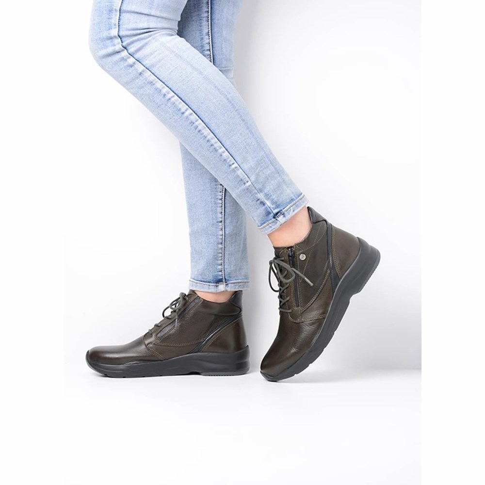 Green Wolky Glacier Women's Lace Up Shoes | VUDF47956