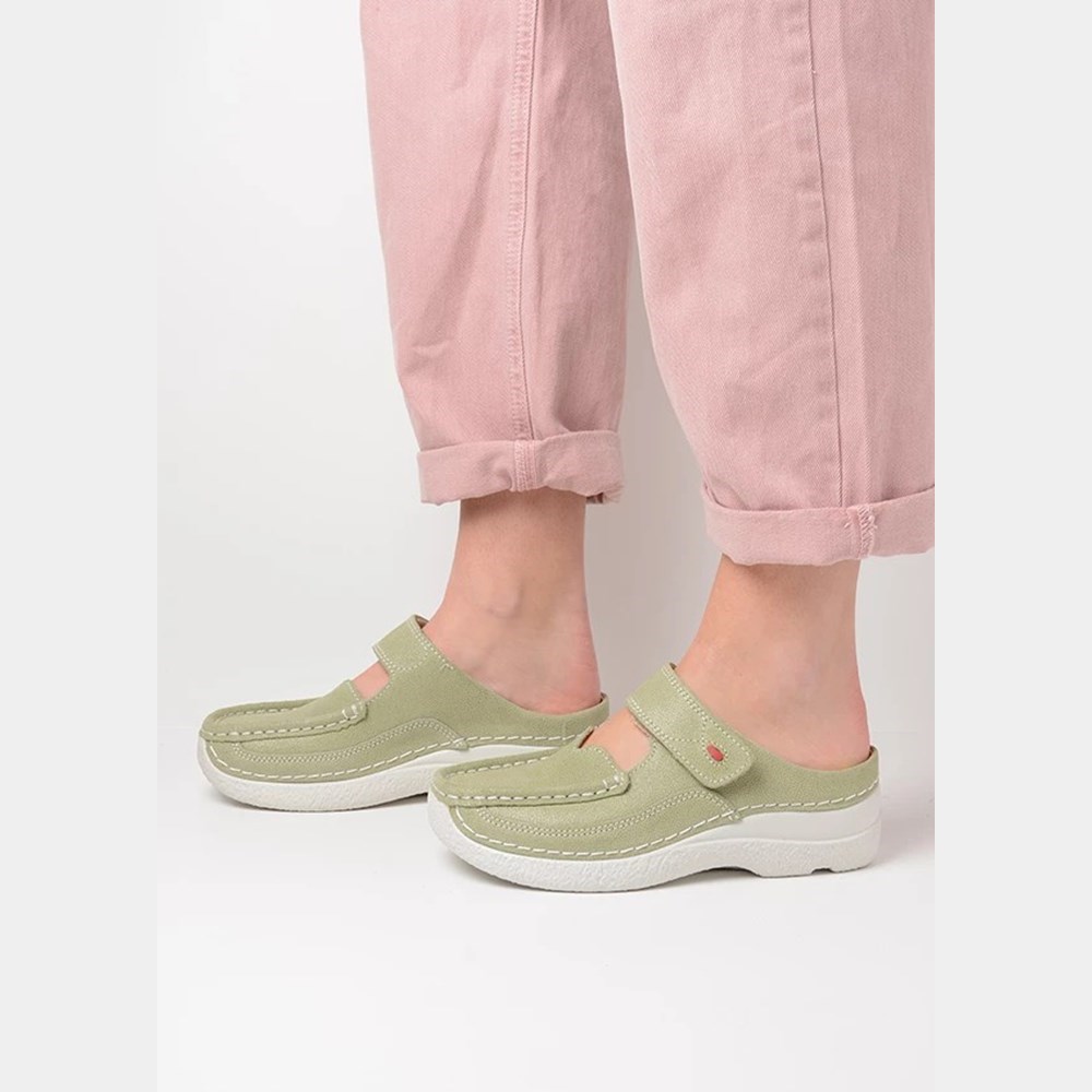 Green Wolky Roll Women's Slippers | TIDU60329