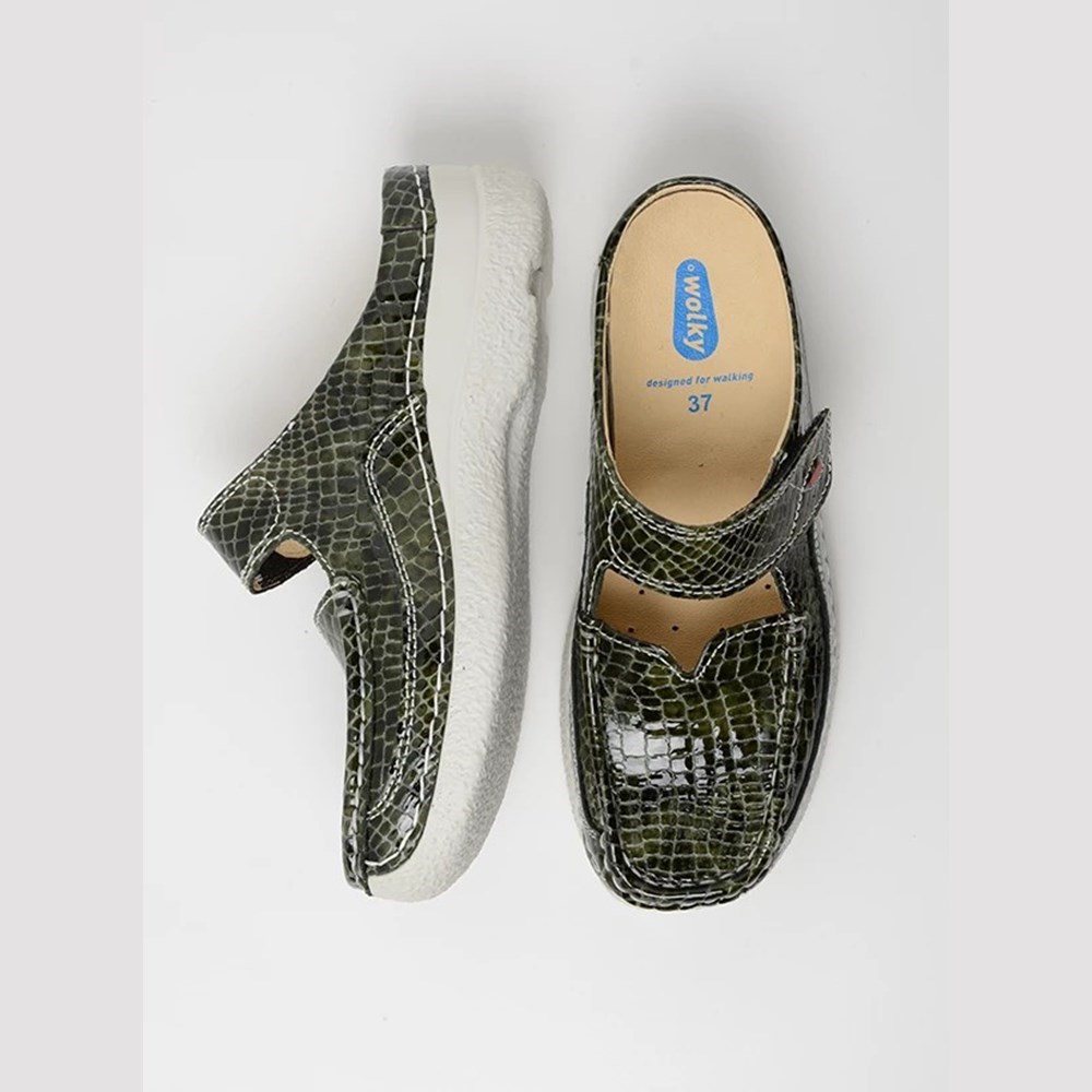 Green Wolky Roll Women's Slippers | UMXI73621