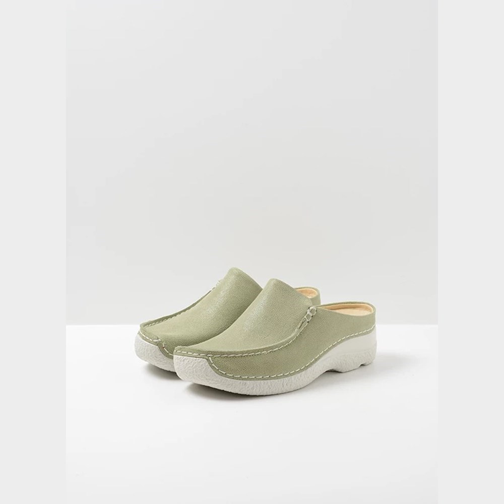 Green Wolky Seamy Women's Slides | ACPJ65807