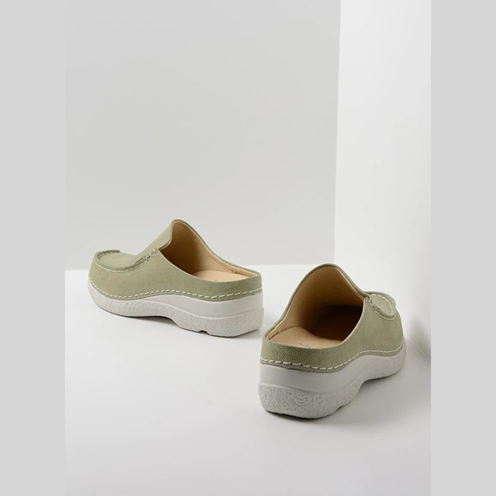 Green Wolky Seamy Women's Slides | ACPJ65807