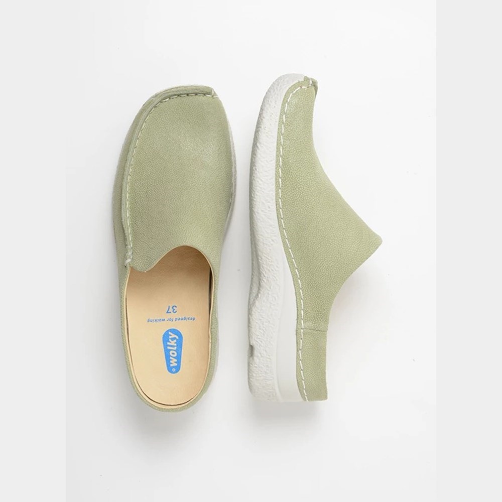 Green Wolky Seamy Women's Slides | ACPJ65807