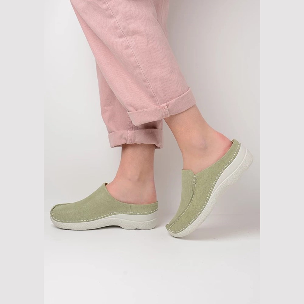 Green Wolky Seamy Women's Slides | ACPJ65807