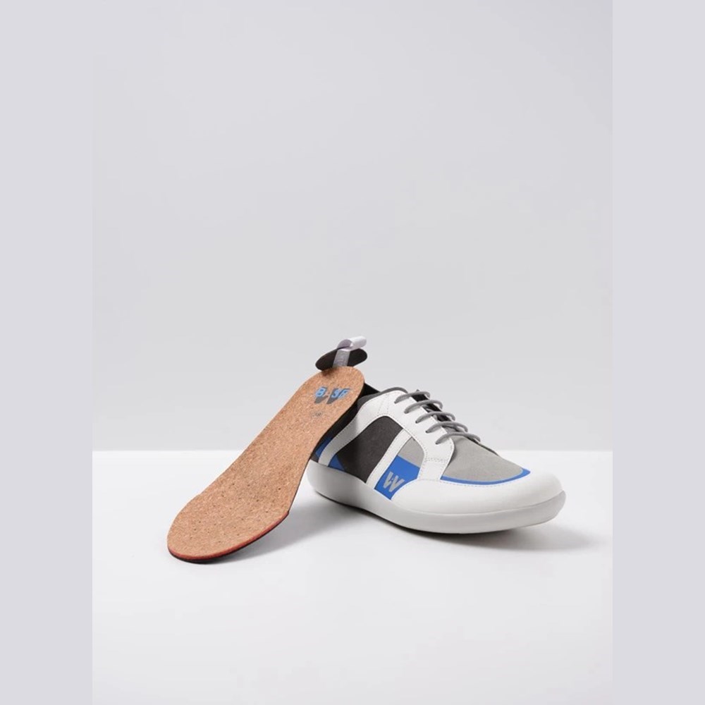 Grey / Royal Blue Wolky Base Women's Sneakers | PWDF24583