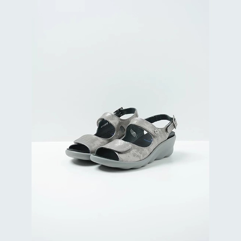 Grey / Silver Wolky Scala Women's Sandals | SMKZ42807