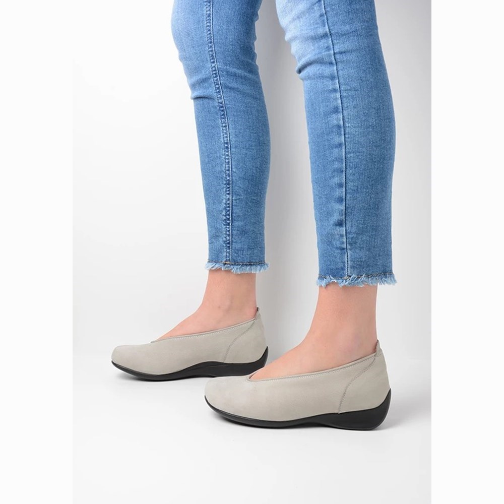 Grey Wolky Ballet Women's Slip On Shoes | BDGN64721