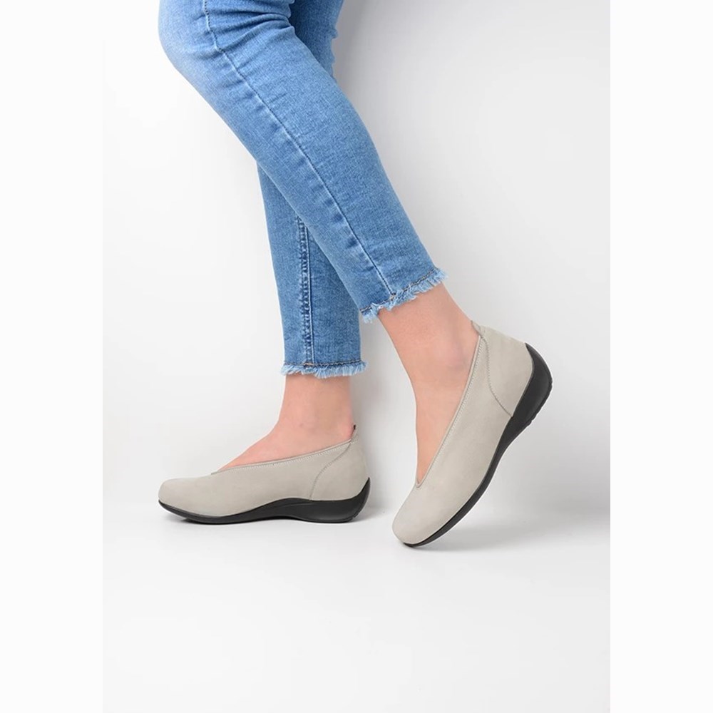 Grey Wolky Ballet Women's Slip On Shoes | BDGN64721