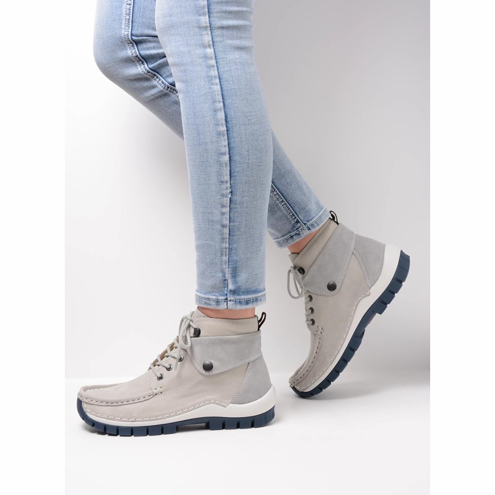 Grey Wolky Jump Summer Women's Lace Up Shoes | UDZS03985