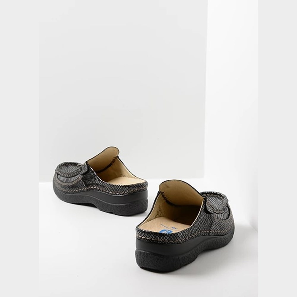 Grey Wolky Roll Women's Slides | OLIE03814