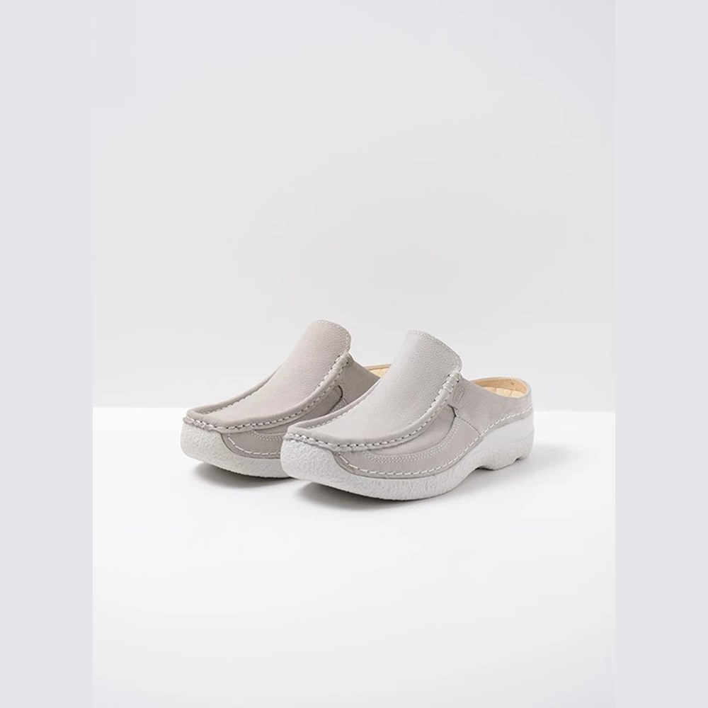 Grey Wolky Roll Women's Slides | URWP56081