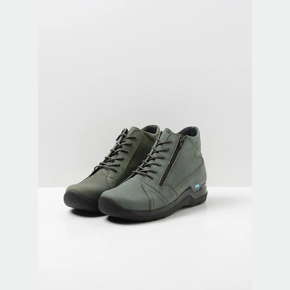 Olive Green Wolky Why Women's Lace Up Shoes | RWAC79146