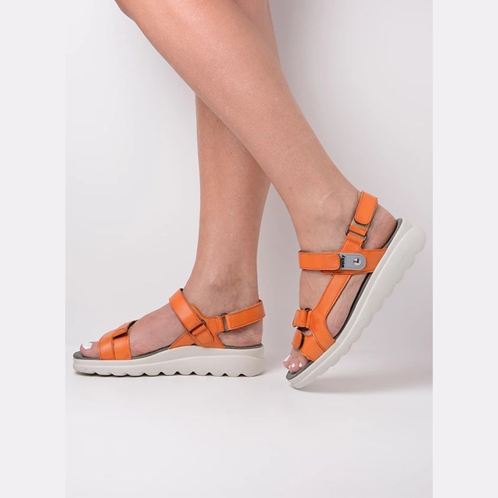 Orange Wolky Mile Women's Sandals | HJGV85261