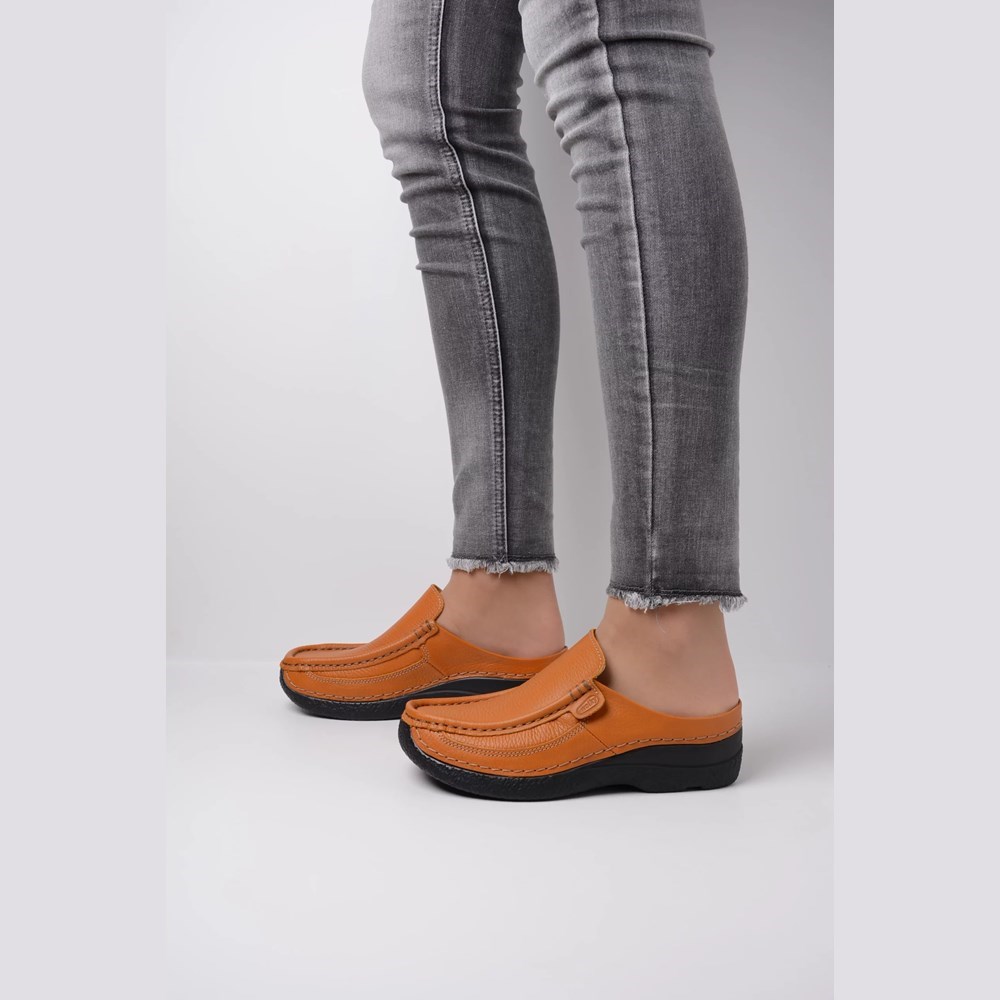 Orange Wolky Roll Women's Slides | ACFX69423