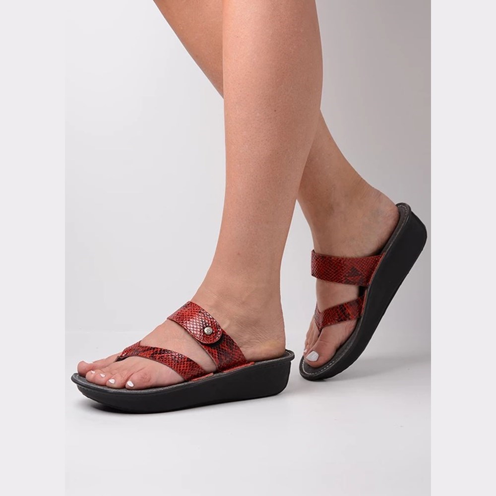 Red Snake Wolky Martinique Women's Sandals | EXDP96810