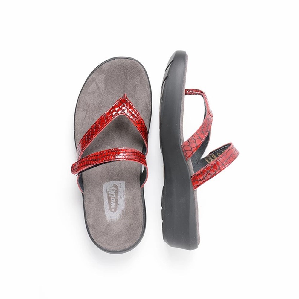 Red Wolky Bassa Women's Sandals | GKPS04753