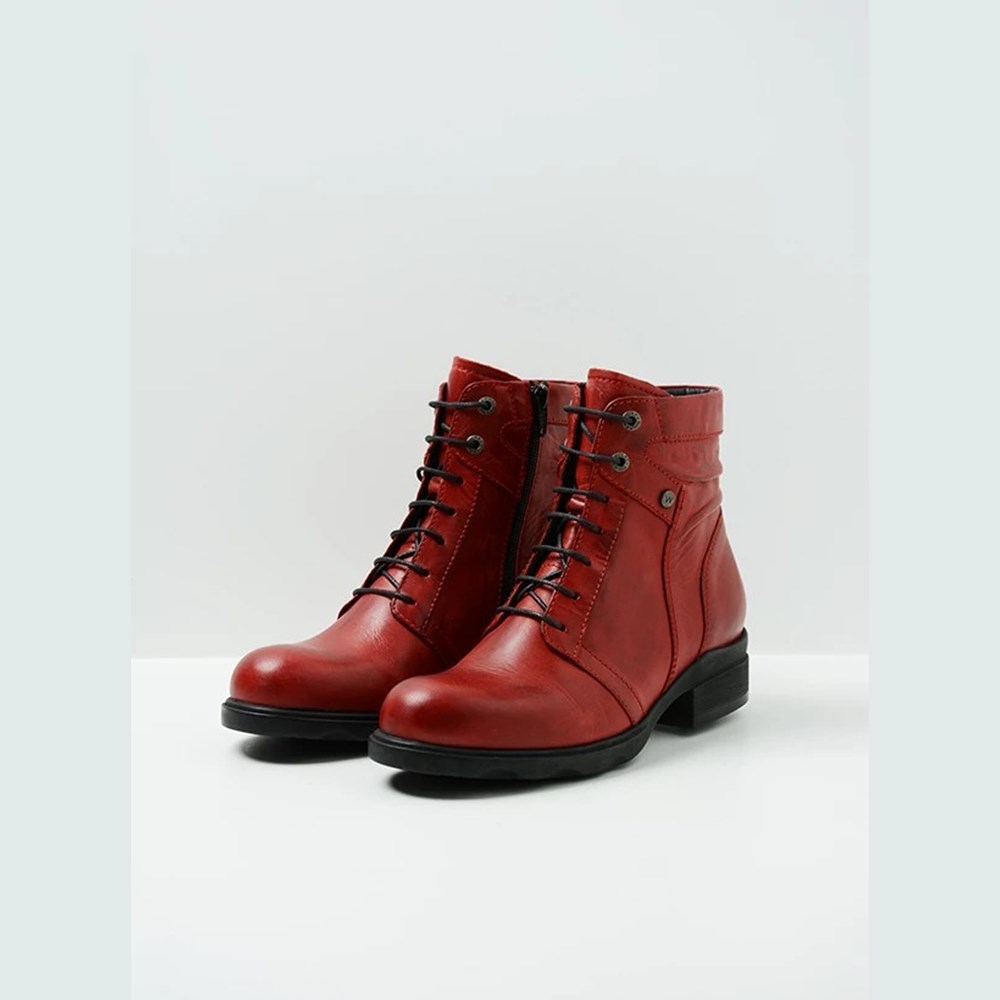 Red Wolky Center Xw Women's Biker Boots | IPAX89724