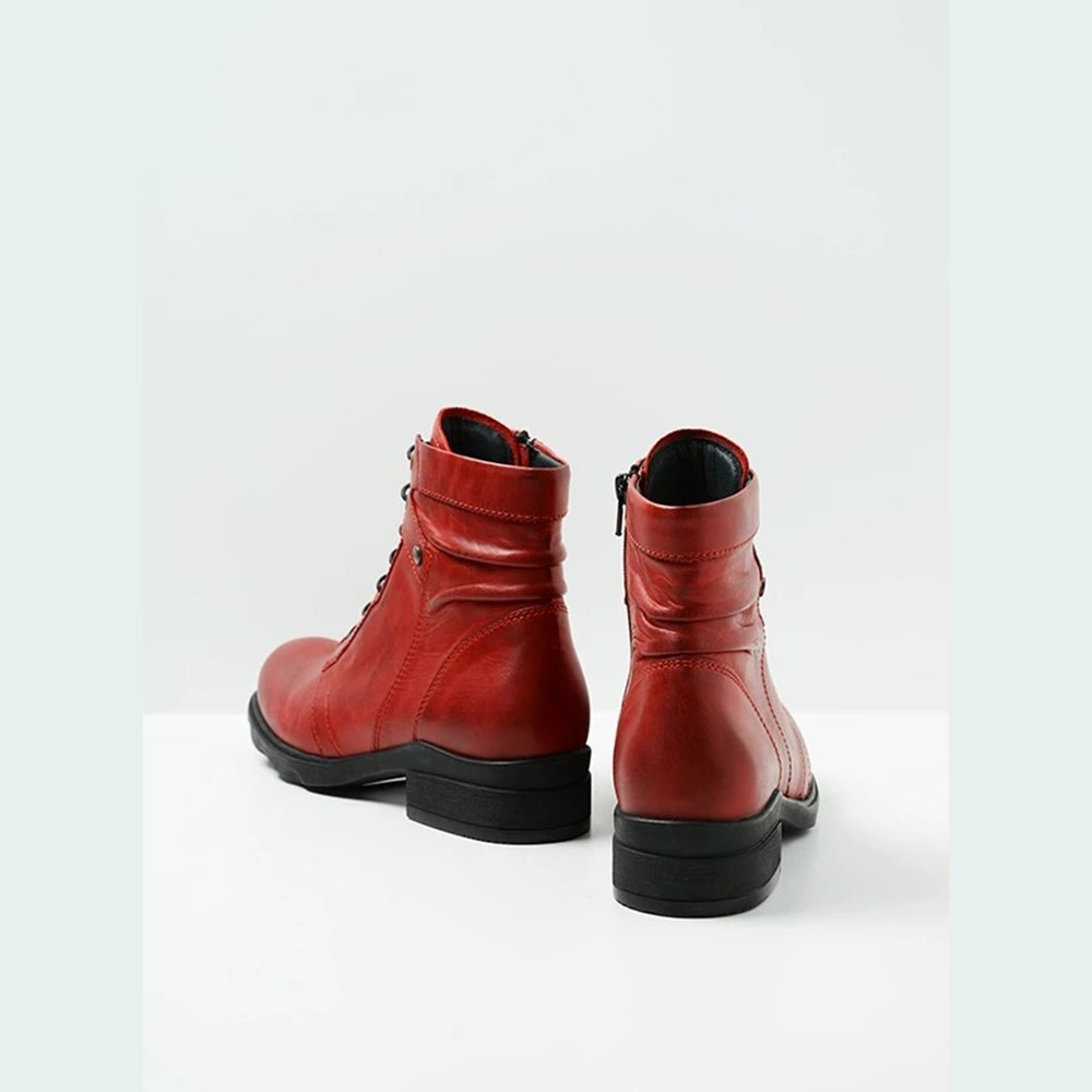 Red Wolky Center Xw Women's Biker Boots | IPAX89724