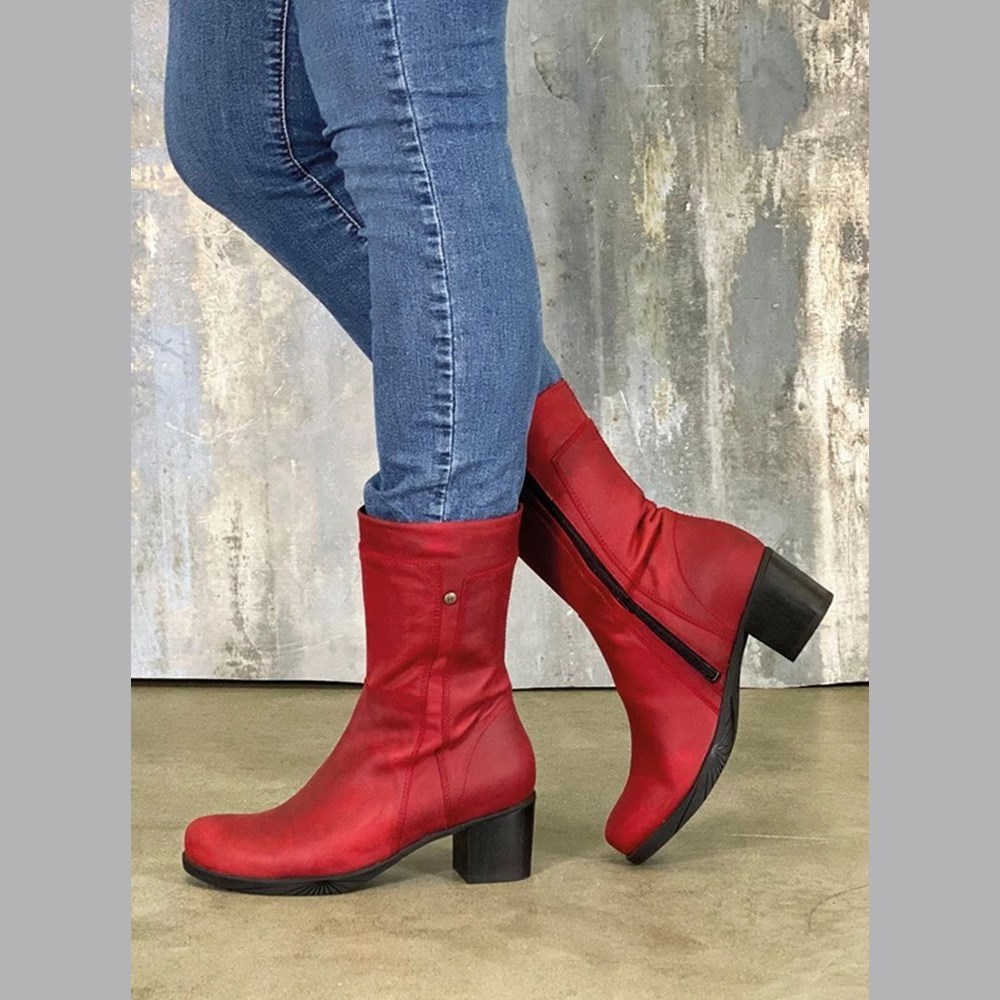 Red Wolky Donna Women's Mid Calf Boots | NJQW10436