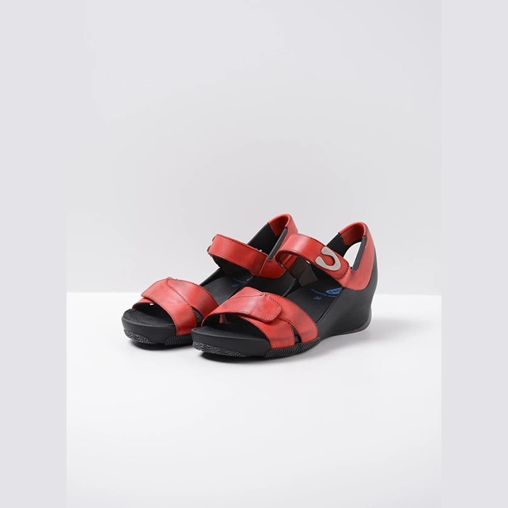 Red Wolky Epoch Women's Sandals | OKYM82603