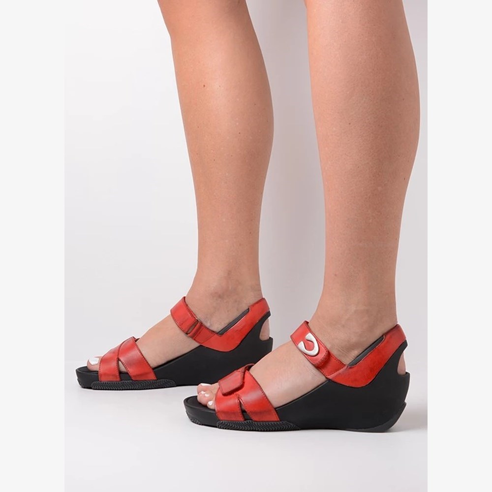 Red Wolky Epoch Women's Sandals | OKYM82603