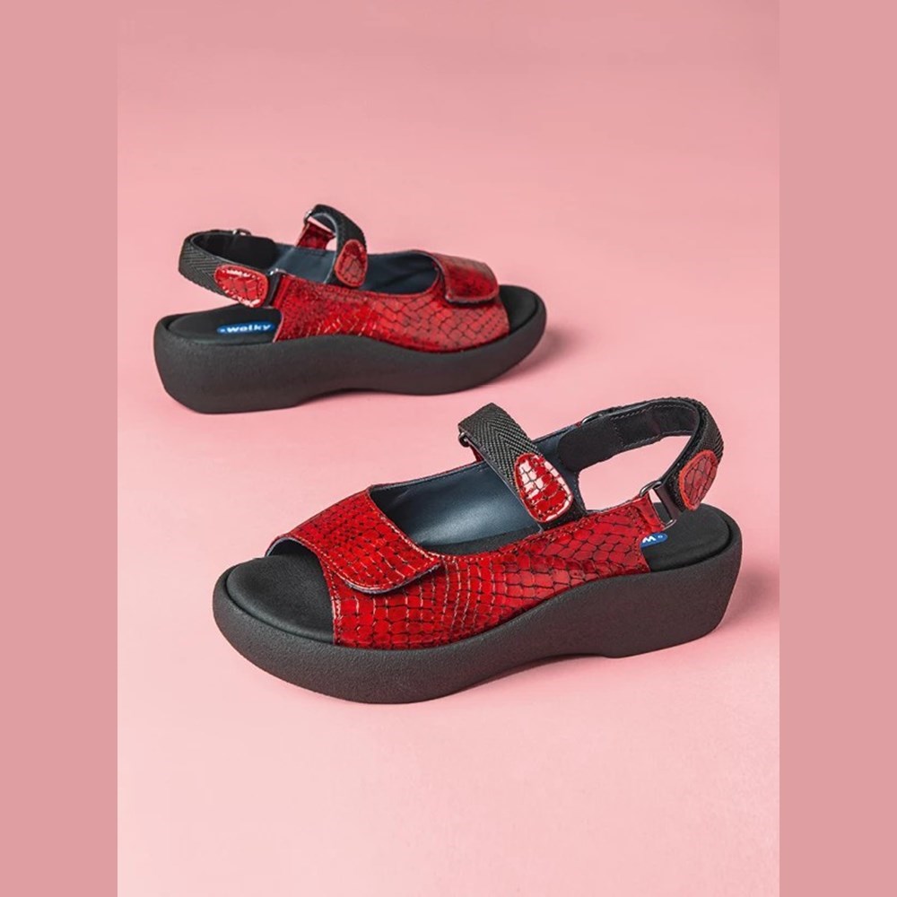 Red Wolky Jewel Women's Sandals | LANE46175