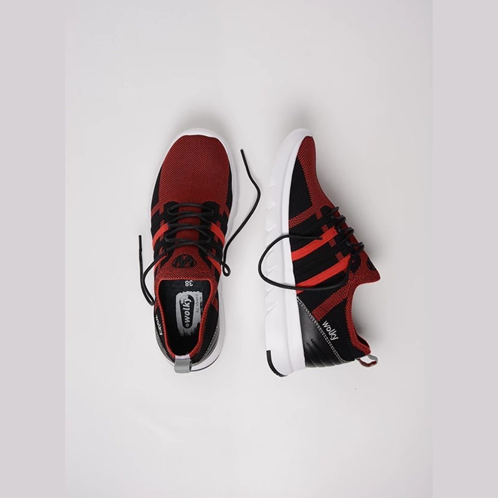 Red Wolky Mako Women's Sneakers | YOML64950