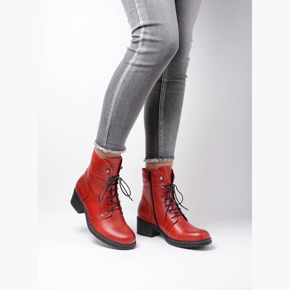 Red Wolky Red Deer Xw Women's Biker Boots | ECYB10469