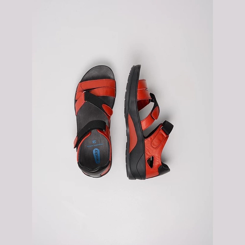 Red Wolky Ripple Women's Sandals | UHBP45730