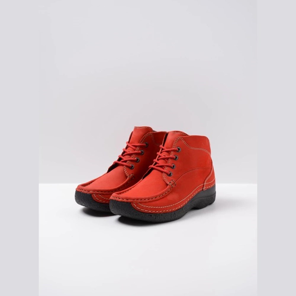 Red Wolky Roll Shoot Women's Lace Up Shoes | BUQV64308