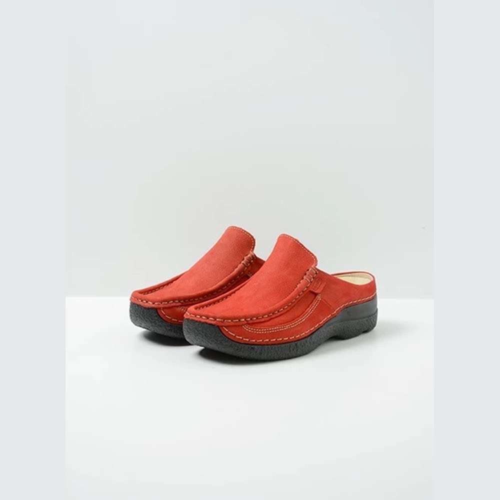 Red Wolky Roll Women's Slides | MJAC72680