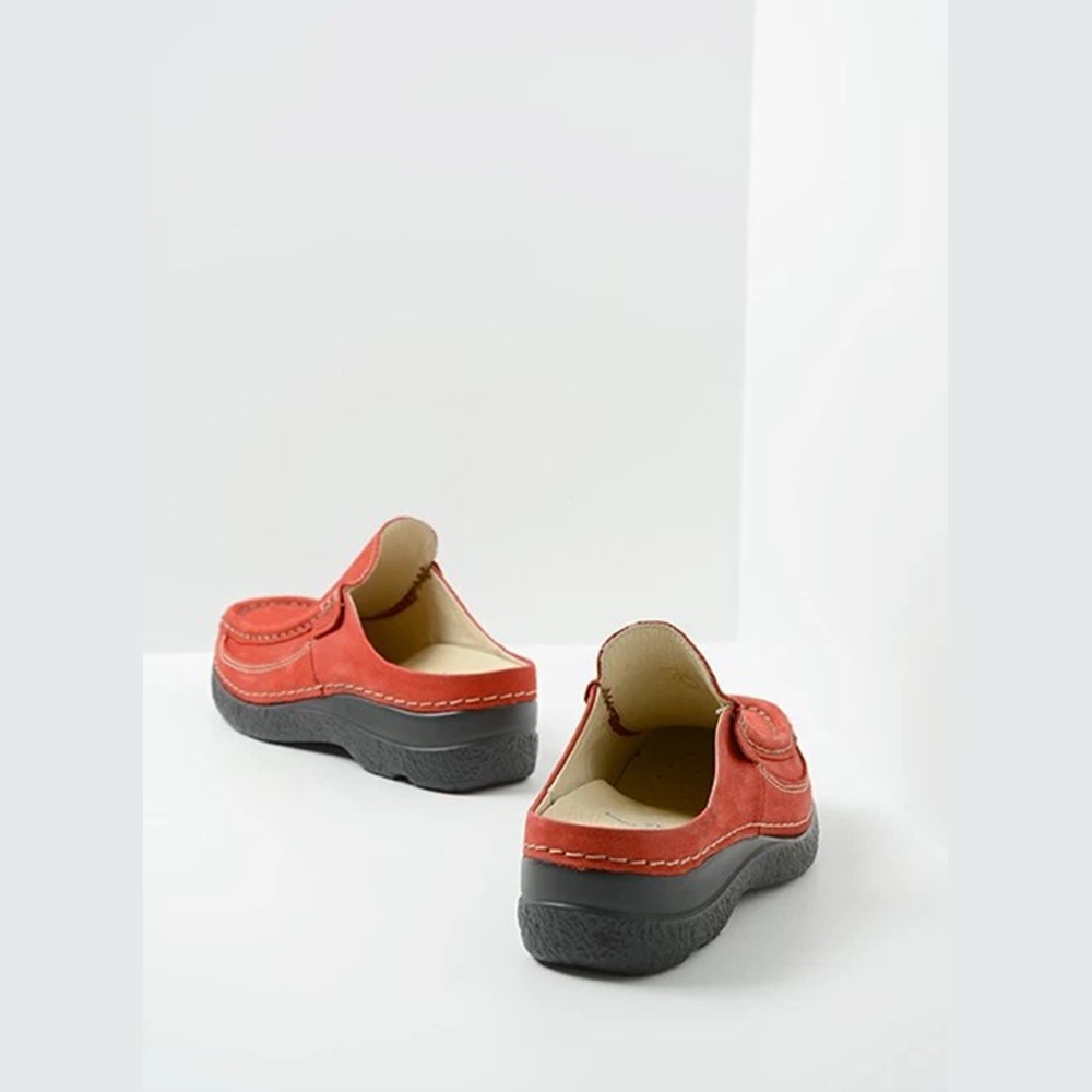 Red Wolky Roll Women's Slides | MJAC72680