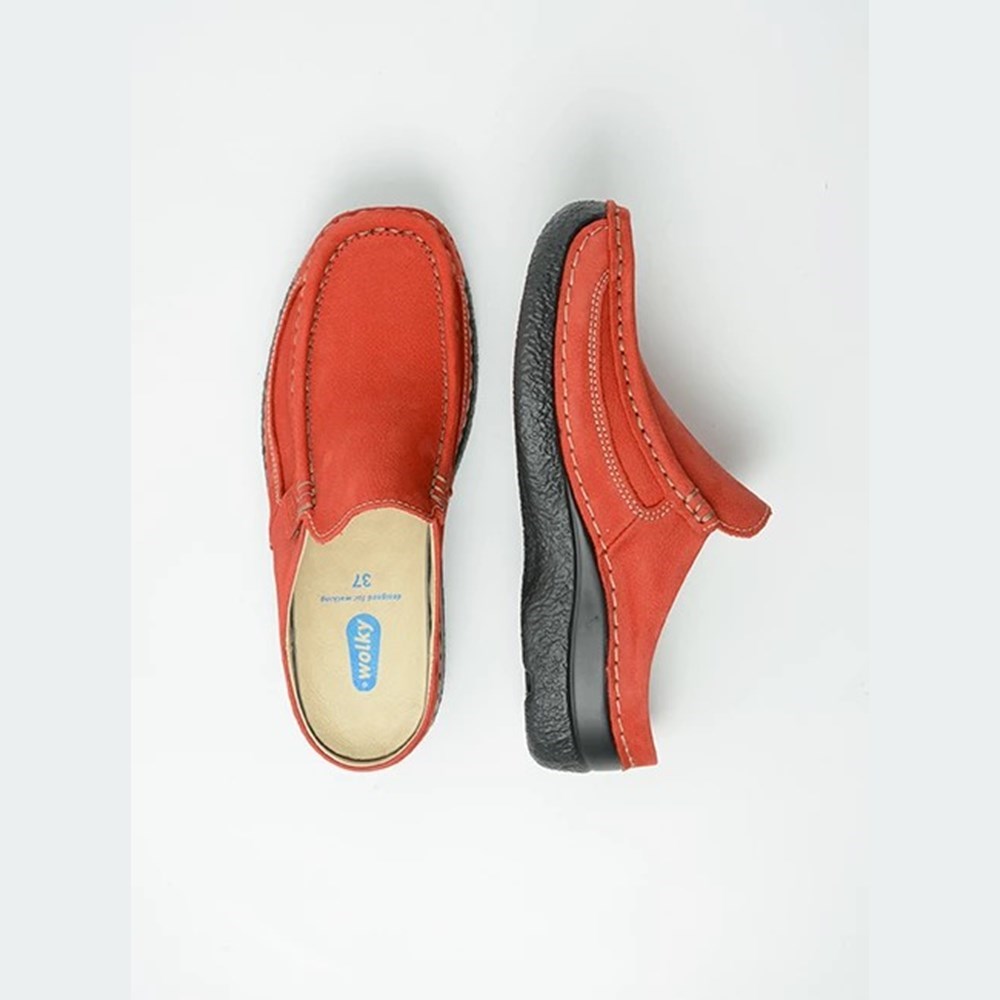 Red Wolky Roll Women's Slides | MJAC72680