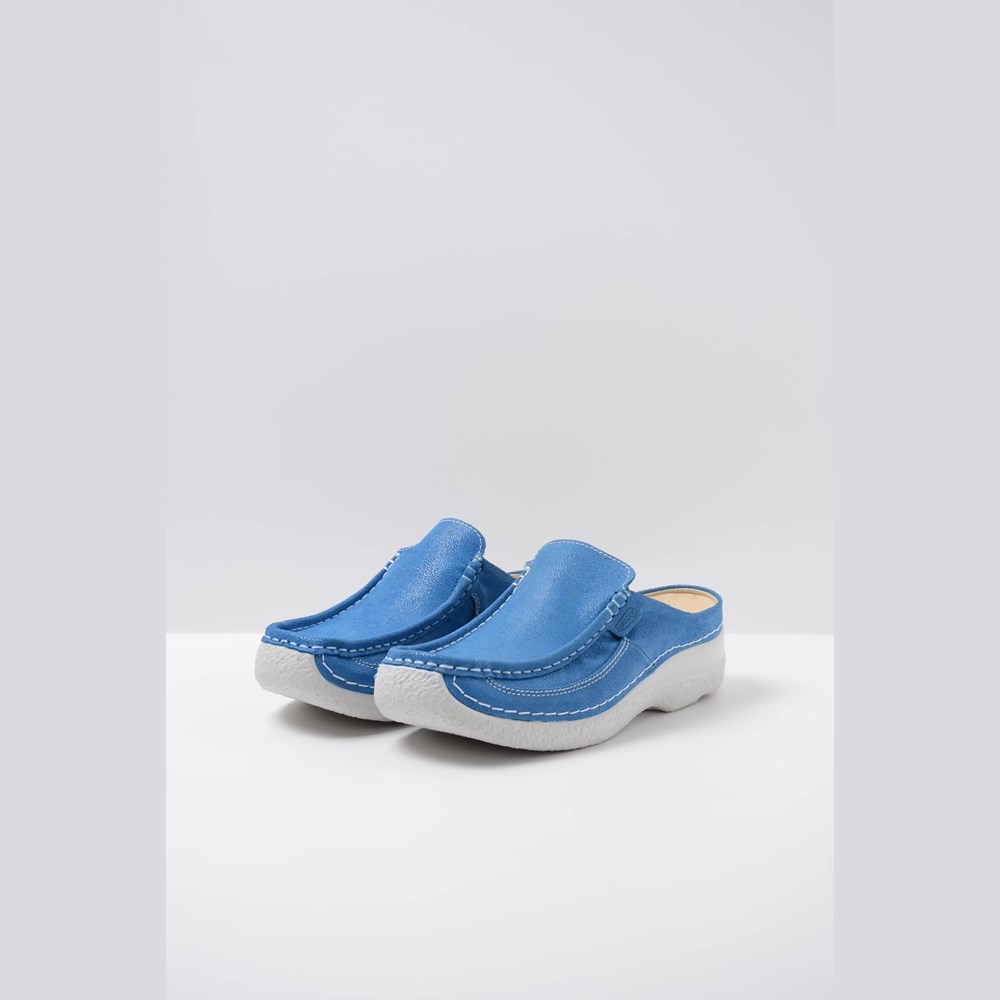 Royal Blue Wolky Roll Women's Slides | FWLB49673