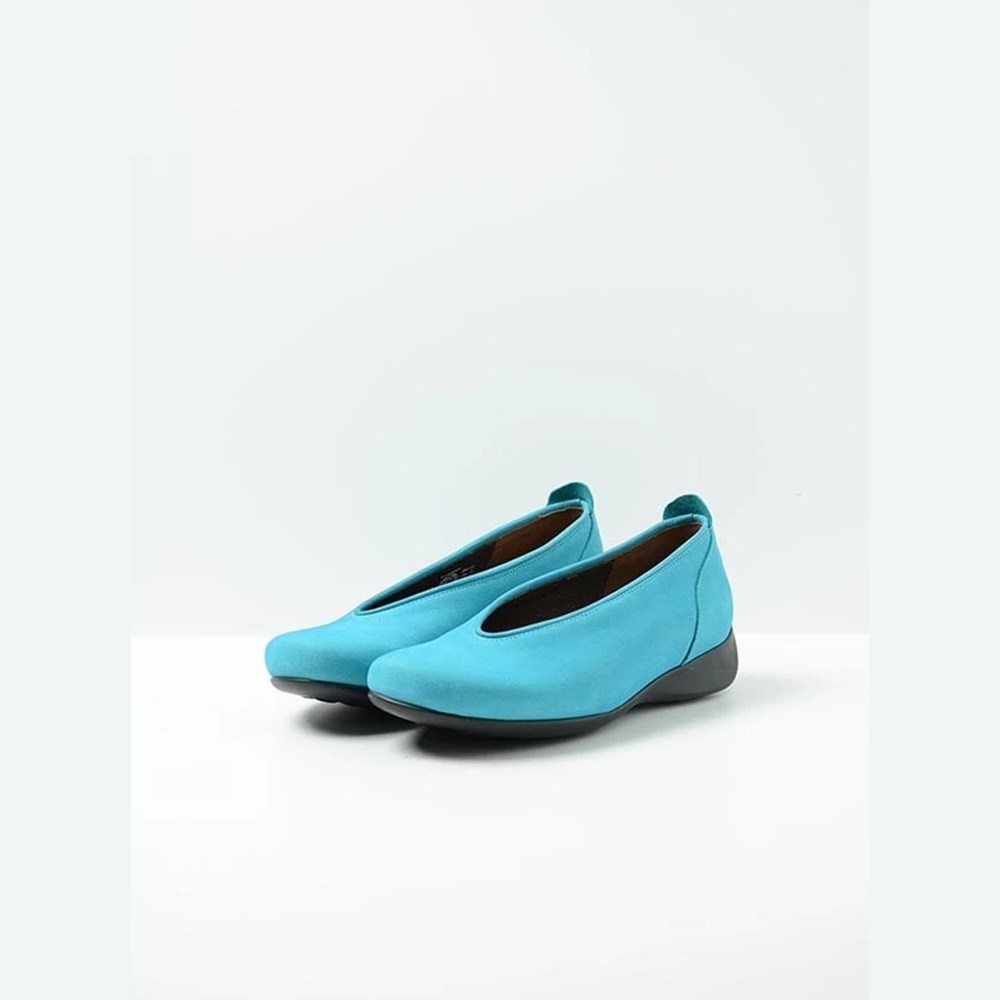 Turquoise Wolky Ballet Women's Slip On Shoes | SEMI82543