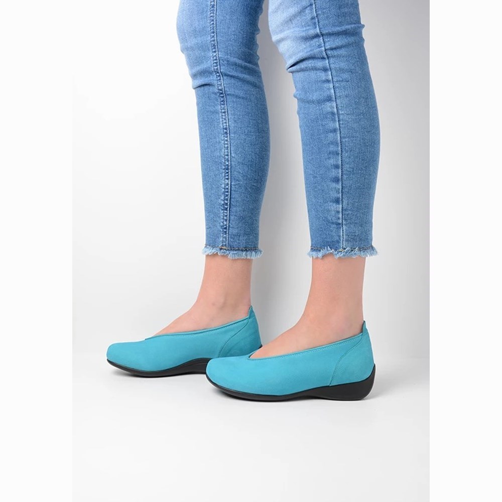 Turquoise Wolky Ballet Women's Slip On Shoes | SEMI82543