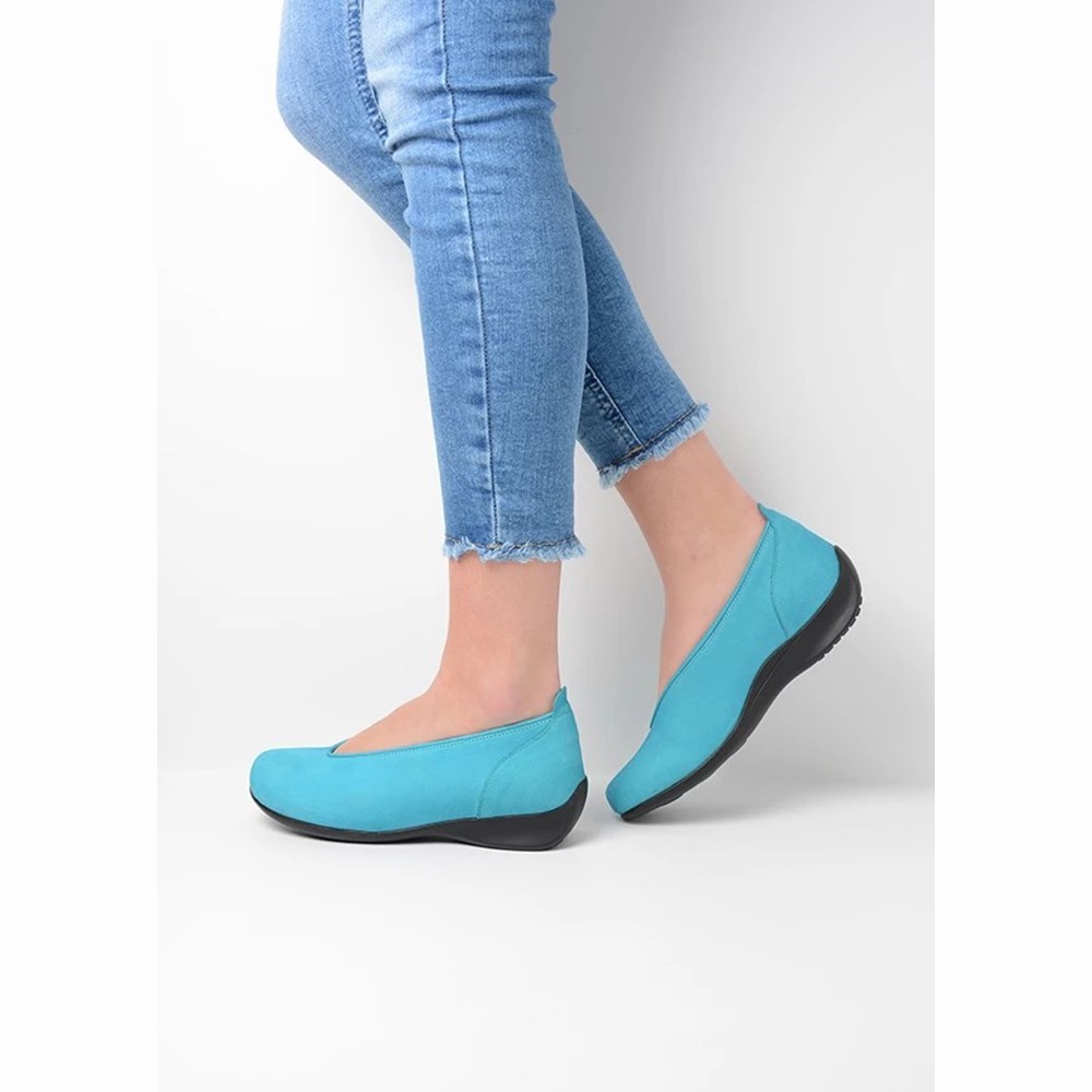 Turquoise Wolky Ballet Women's Slip On Shoes | SEMI82543