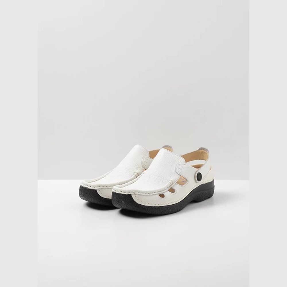 White Wolky Roll Multi Women's Clogs | CNDO45201