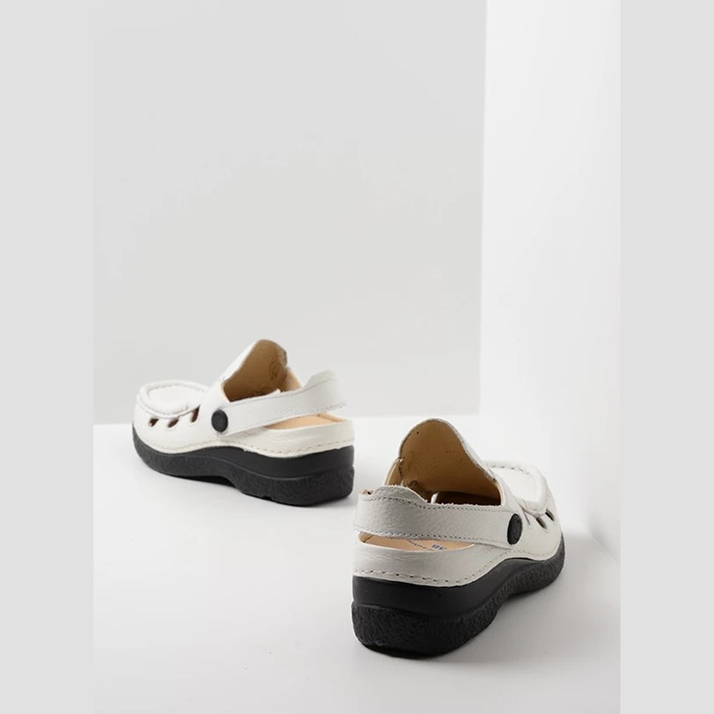 White Wolky Roll Multi Women's Clogs | CNDO45201