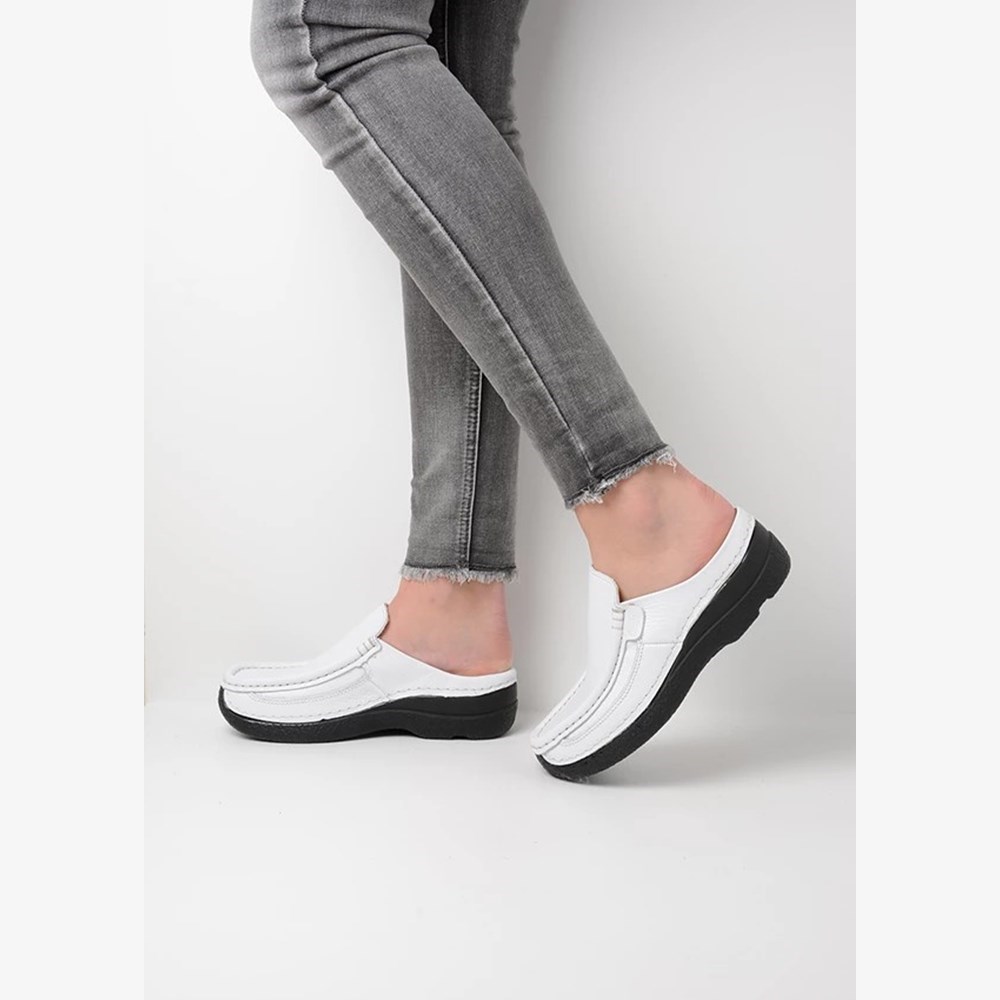 White Wolky Roll Women's Slides | YZHF48269