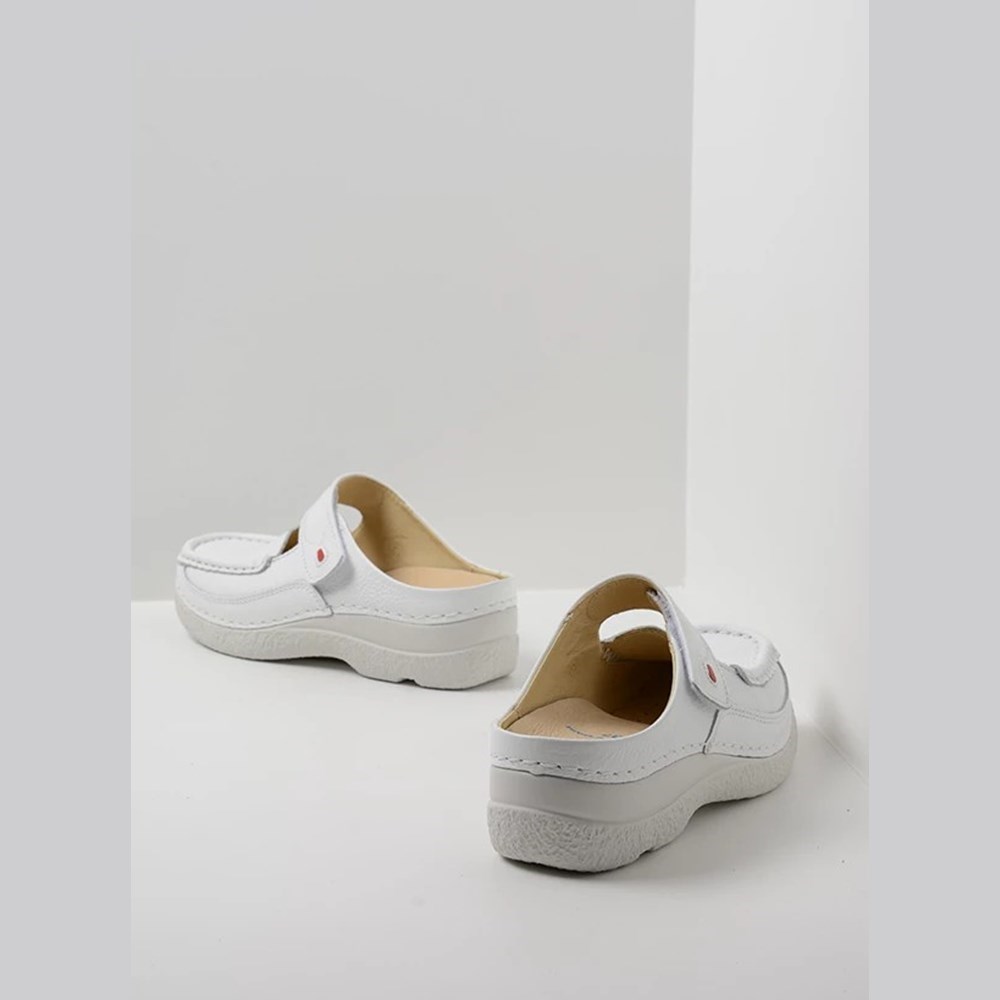 White Wolky Roll Women's Slippers | IUDA93812