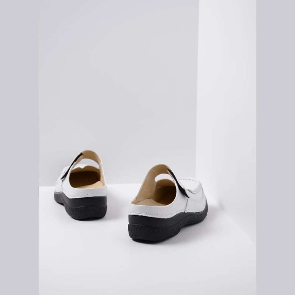 White Wolky Roll Women's Slippers | KZHB08937