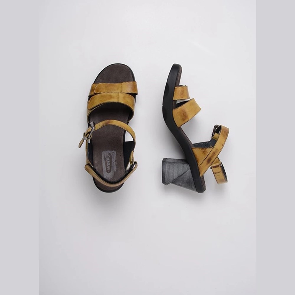 Yellow Wolky Cross Women's Sandals | EIVH50692