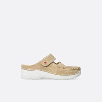 Beige Wolky Roll Women's Slippers | MJYL06593