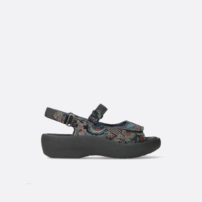 Black / Blue Wolky Jewel Women's Sandals | IBSZ05724