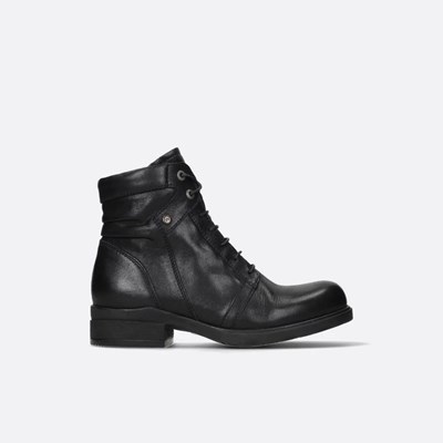 Black Wolky Center Wr Women's Biker Boots | KNPT19508